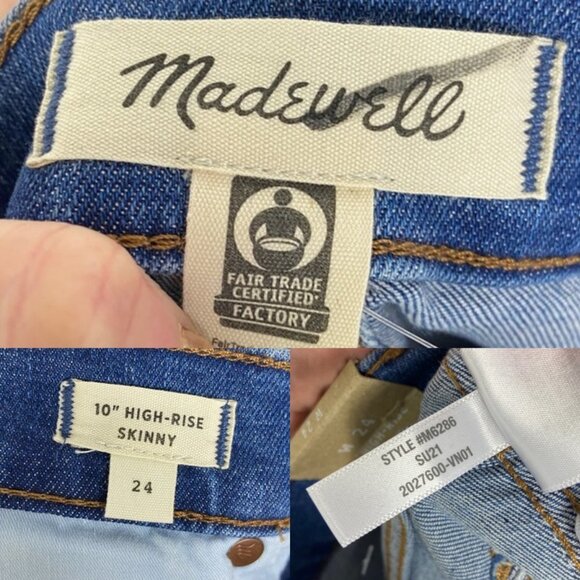 NWT 2021 Madewell 11 Inch High Rise Skinny Jeans Size 24 Helmsford Wash M6286 - Picture 6 of 9